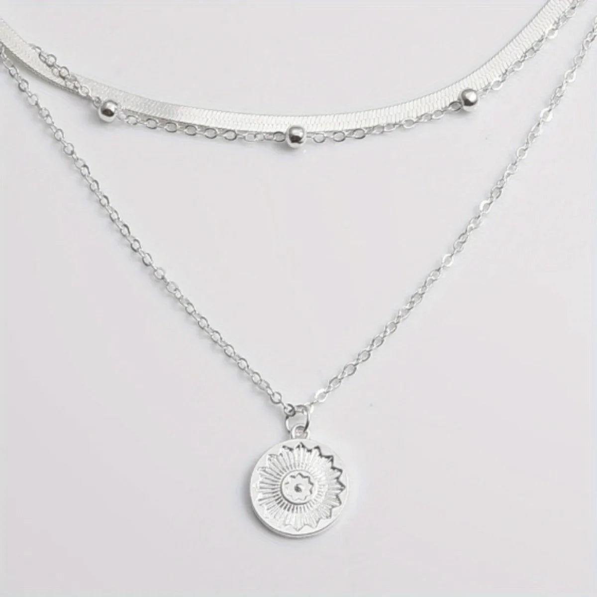 LunaLayer – Triple Silver Necklace Set