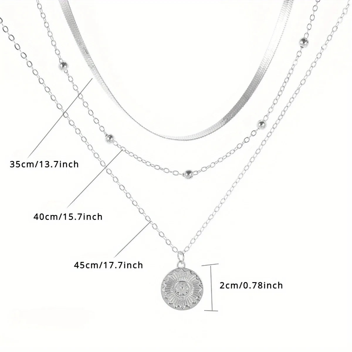 LunaLayer – Triple Silver Necklace Set
