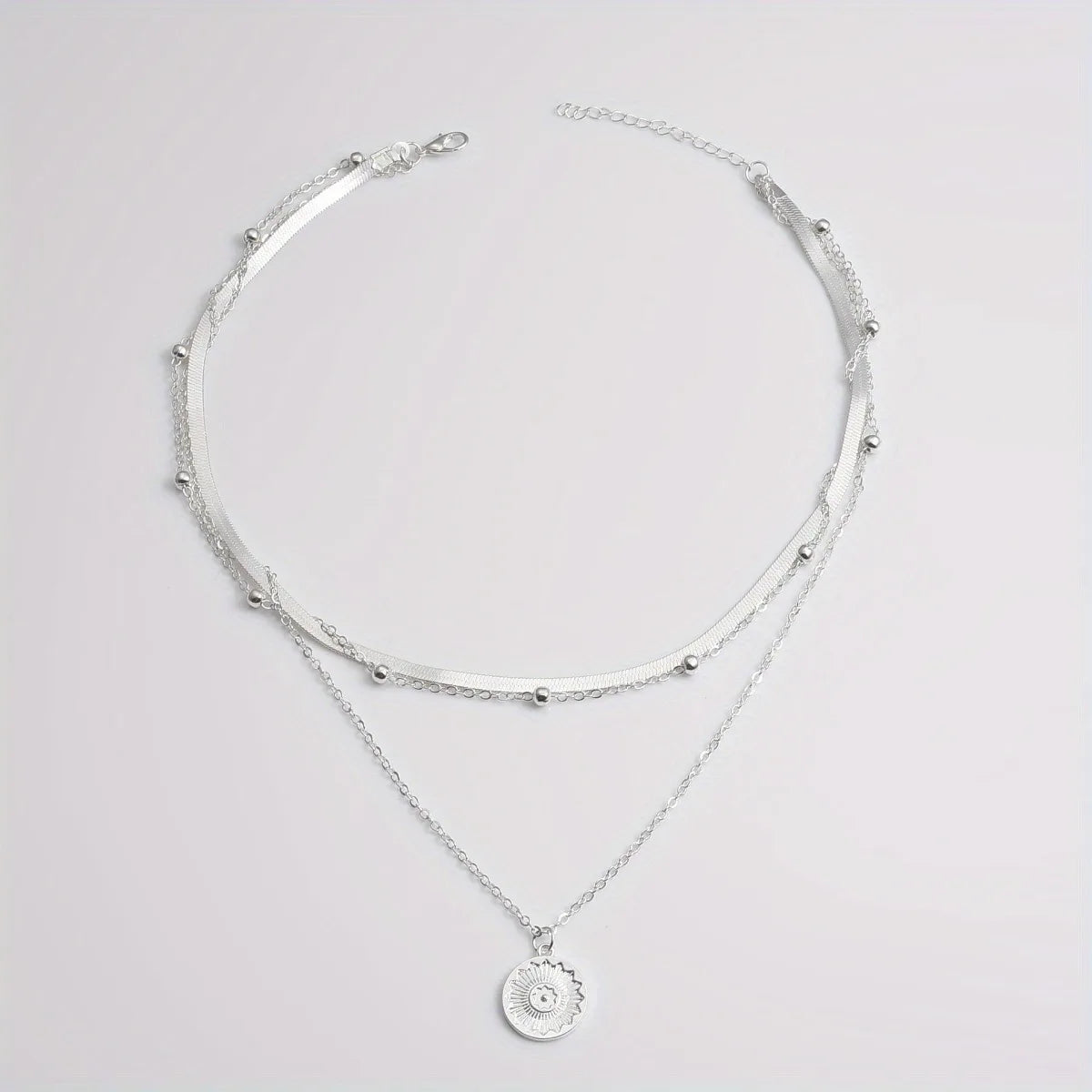 LunaLayer – Triple Silver Necklace Set