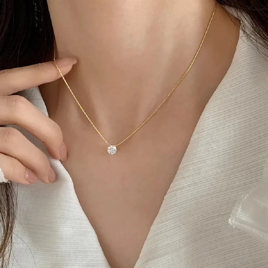 LumiStone Minimalist Solitaire Necklace